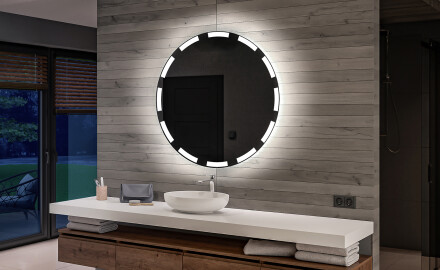 Battery operated bathroom round mirror with lights L117