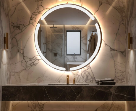 Battery operated bathroom round mirror with lights L119