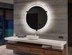Battery operated bathroom round mirror with lights L119