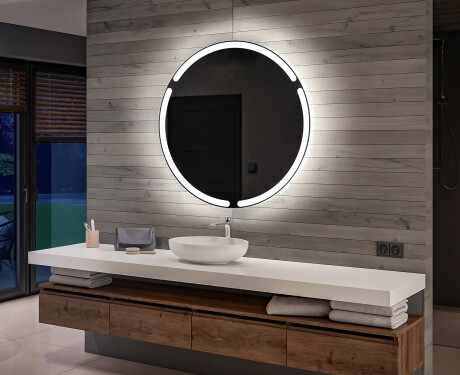 Battery operated bathroom round mirror with lights L119