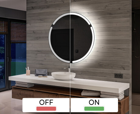 Battery operated bathroom round mirror with lights L119 #3