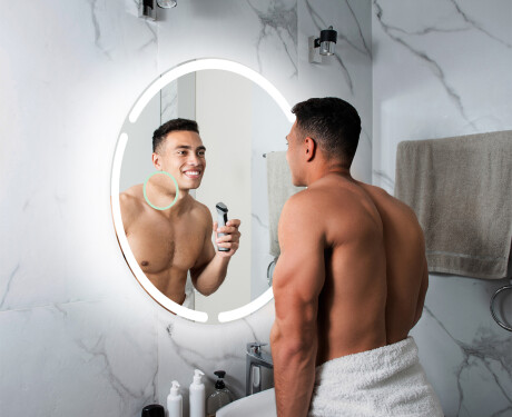 Battery operated bathroom round mirror with lights L119 #6