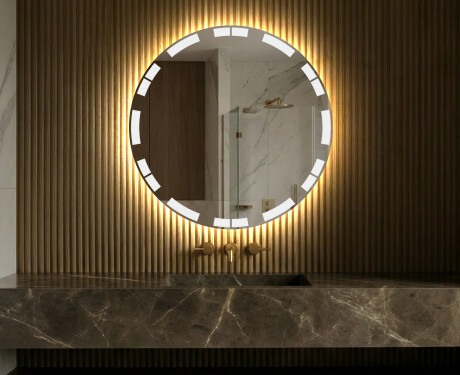 Battery operated bathroom round mirror with lights L121