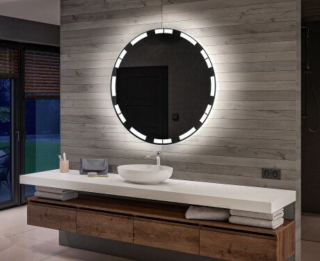 Battery operated bathroom round mirror with lights L121