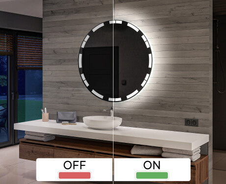 Battery operated bathroom round mirror with lights L121 #3