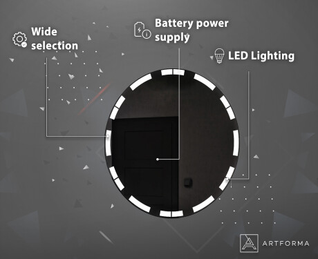 Battery operated bathroom round mirror with lights L121 #4