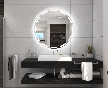 Battery operated bathroom round mirror with lights L121 #5