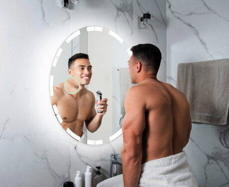 Battery operated bathroom round mirror with lights L121 #6