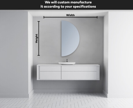 Half Circle Mirror LED lighted wall mirror A221 #4