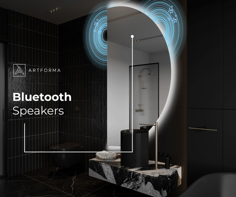 Artforma Half Circle Mirror LED lighted wall mirror A221