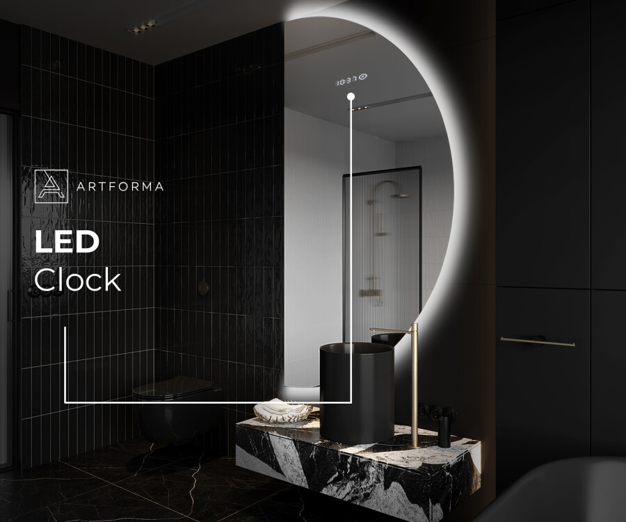 Artforma Half Circle Mirror LED lighted wall mirror A221