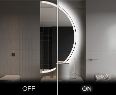 Semi-Circular Mirror with LED illumination A222 #3