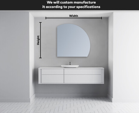 Half Circle Mirror LED lighted wall mirror Q221 #4