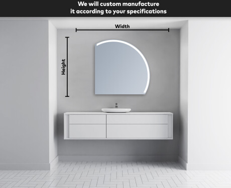 Half Circle Mirror LED lighted wall mirror Q222 #4