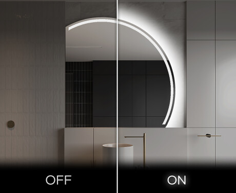 Semi-Circular Mirror with LED illumination Q223 #3