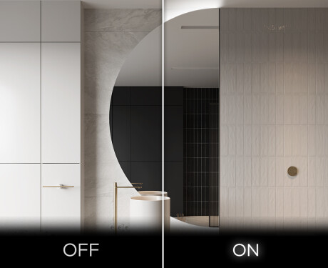 Semi-Circular Mirror with LED illumination D221 #3