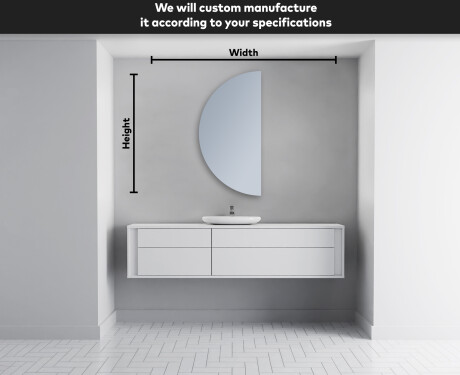 Semi-Circular Mirror with LED illumination D221 #4