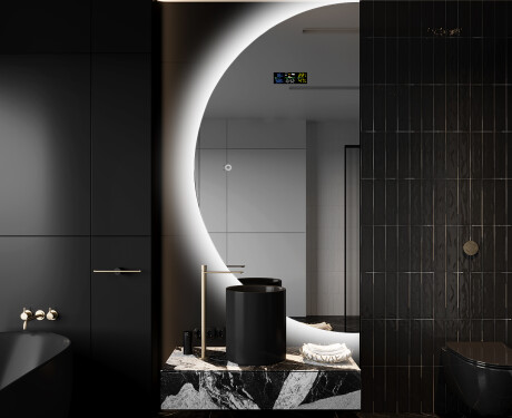 Semi-Circular Mirror with LED illumination D221 #9