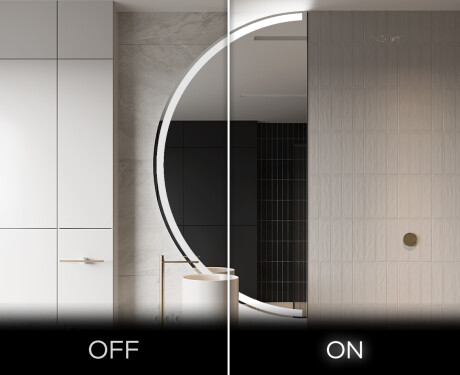 Semi-Circular Mirror with LED illumination D222 #3