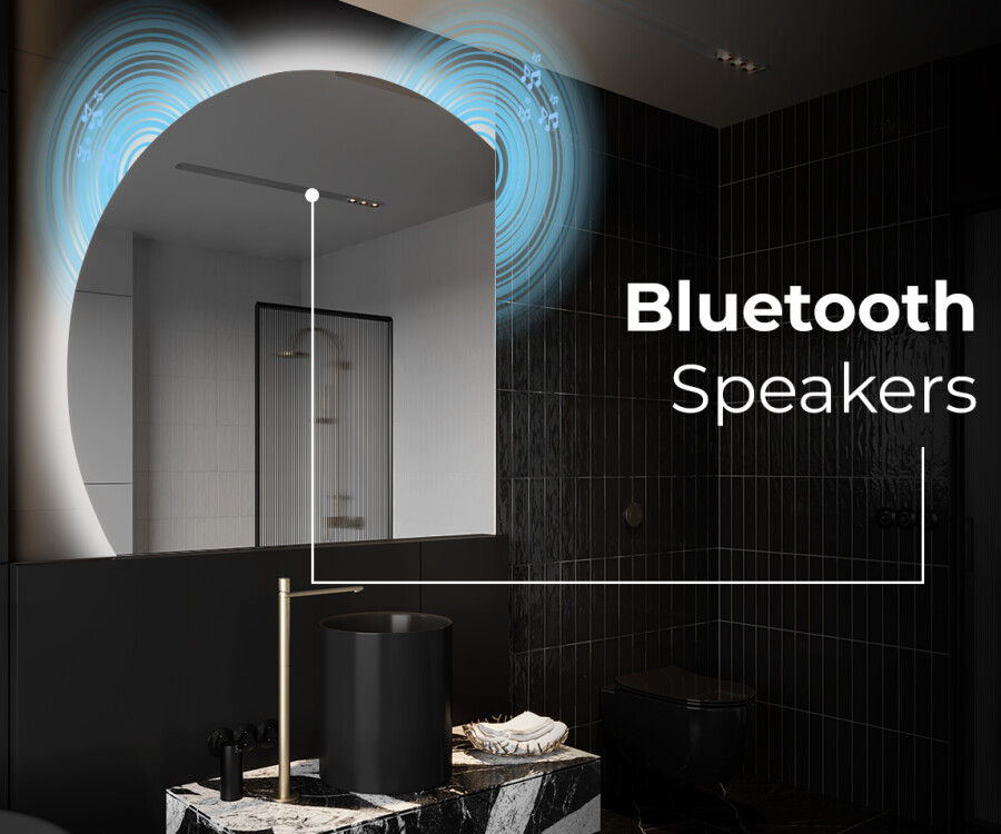 Bluetooth wall outlet mirror