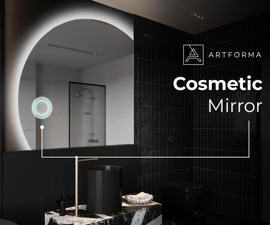 Artforma Half Circle Mirror LED lighted wall mirror X221