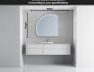 Half Circle Mirror LED lighted wall mirror X223 #4