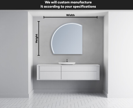 Half Circle Mirror LED lighted wall mirror X223 #4