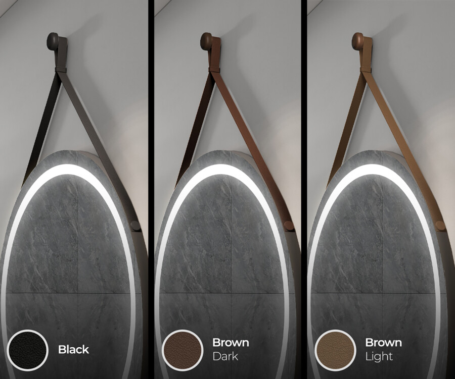 Black bathroom mirrors online with lights