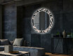 Round Backlit Decorative Mirror LED For The Living Room - Lines #2