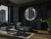 Round Backlit Decorative Mirror LED For The Living Room - Color Triangles #10