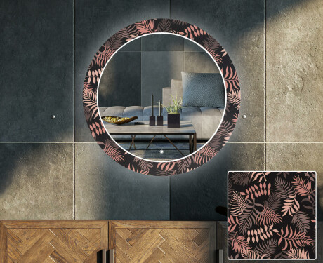 Round Backlit Decorative Mirror LED For The Living Room - Jungle