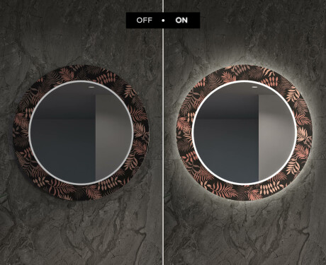 Round Backlit Decorative Mirror LED For The Living Room - Jungle #6
