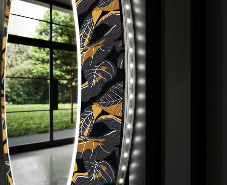 Round Backlit Decorative Mirror LED For The Hallway - Autumn Jungle #9