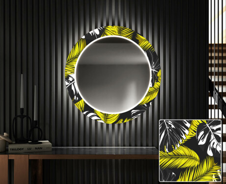 Round Backlit Decorative Mirror LED For The Hallway - Gold Jungle