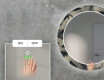 Round Backlit Decorative Mirror LED For The Living Room - Dotted Triangles #4