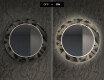 Round Backlit Decorative Mirror LED For The Living Room - Dotted Triangles #6