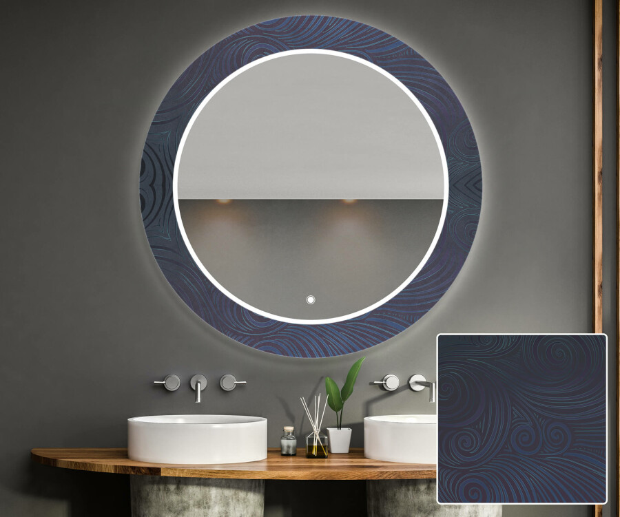 Artforma Round Decorative Mirror With LED Lighting For The