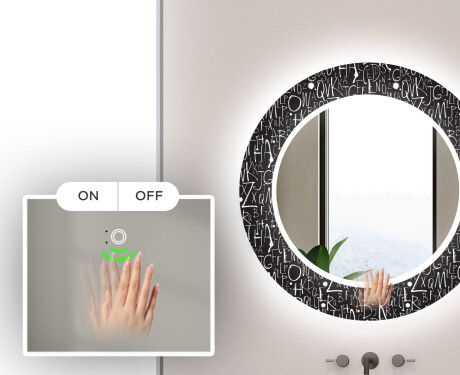 Round Decorative Mirror With LED Lighting For The Bathroom - Dotts #4