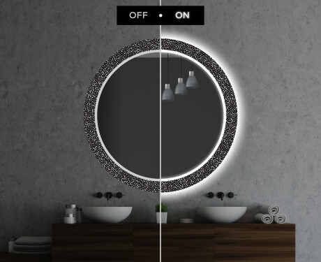Round Decorative Mirror With LED Lighting For The Bathroom - Dotts #6
