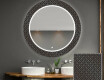 Round Decorative Mirror With LED Lighting For The Bathroom - Golden Lines