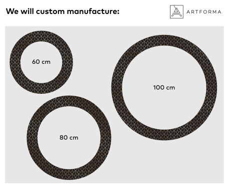 Round Decorative Mirror With LED Lighting For The Bathroom - Golden Lines #2