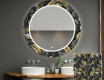 Round Decorative Mirror With LED Lighting For The Bathroom - Goldy Palm