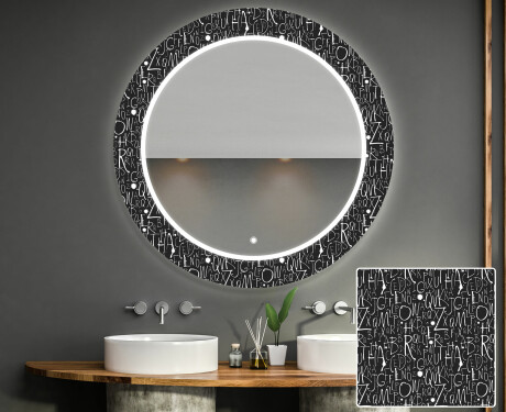 Round Decorative Mirror With LED Lighting For The Bathroom - Gothic