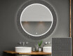 Round Decorative Mirror With LED Lighting For The Bathroom - Microcircuit #1