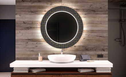 Round Decorative Mirror With LED Lighting For The Bathroom - Microcircuit