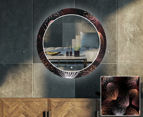 Round Backlit Decorative Mirror LED For The Living Room - Dandelion