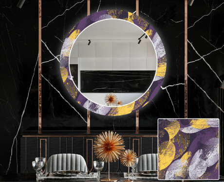 Round Backlit Decorative Mirror LED For The Dining Room - Round Stamp
