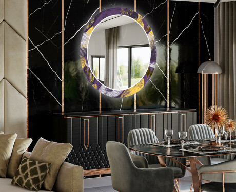 Round Backlit Decorative Mirror LED For The Dining Room - Round Stamp #2