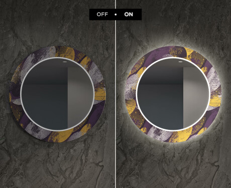 Round Backlit Decorative Mirror LED For The Dining Room - Round Stamp #6