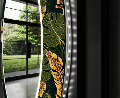 Backlit Decorative Mirror Led For The Hallway - Botanical Flowers #9